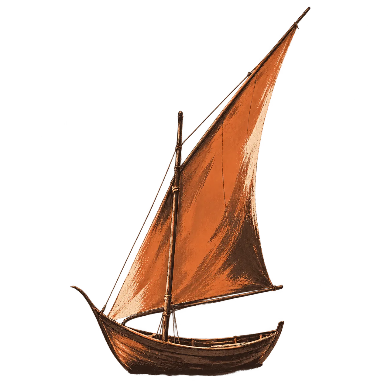 A single-sail ship
